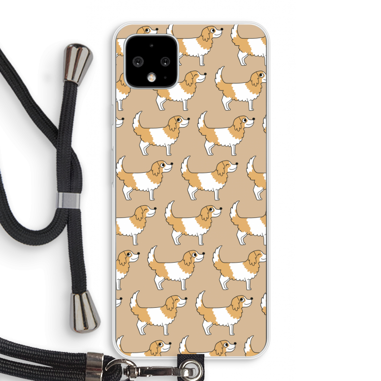 Doggy: Pixel 4 XL Transparant Hoesje met koord