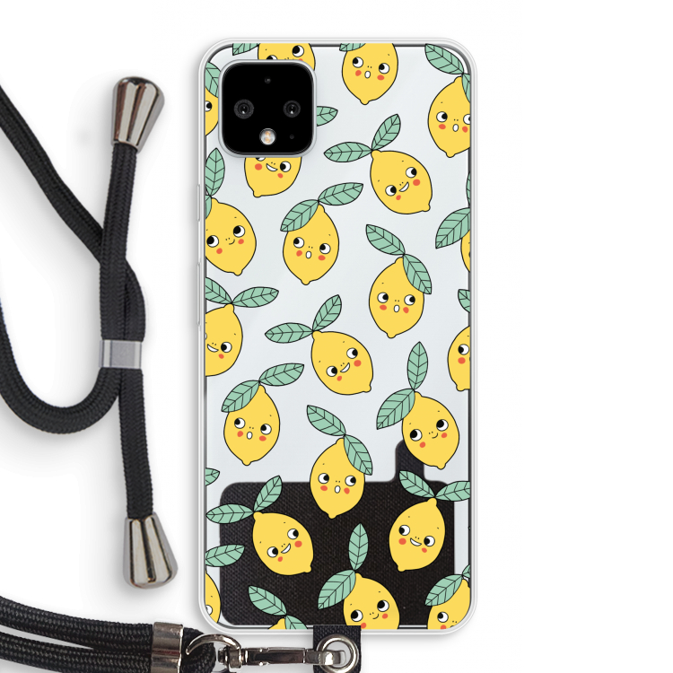 Citroenen: Pixel 4 XL Transparant Hoesje met koord