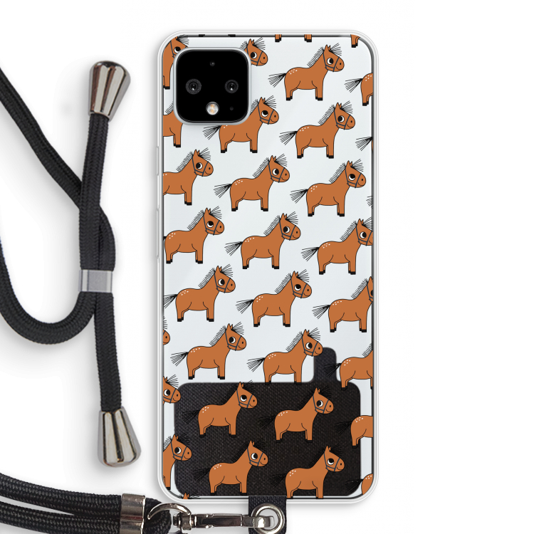 Pony: Pixel 4 XL Transparant Hoesje met koord