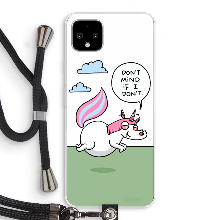 Unicorn: Pixel 4 XL Transparant Hoesje met koord