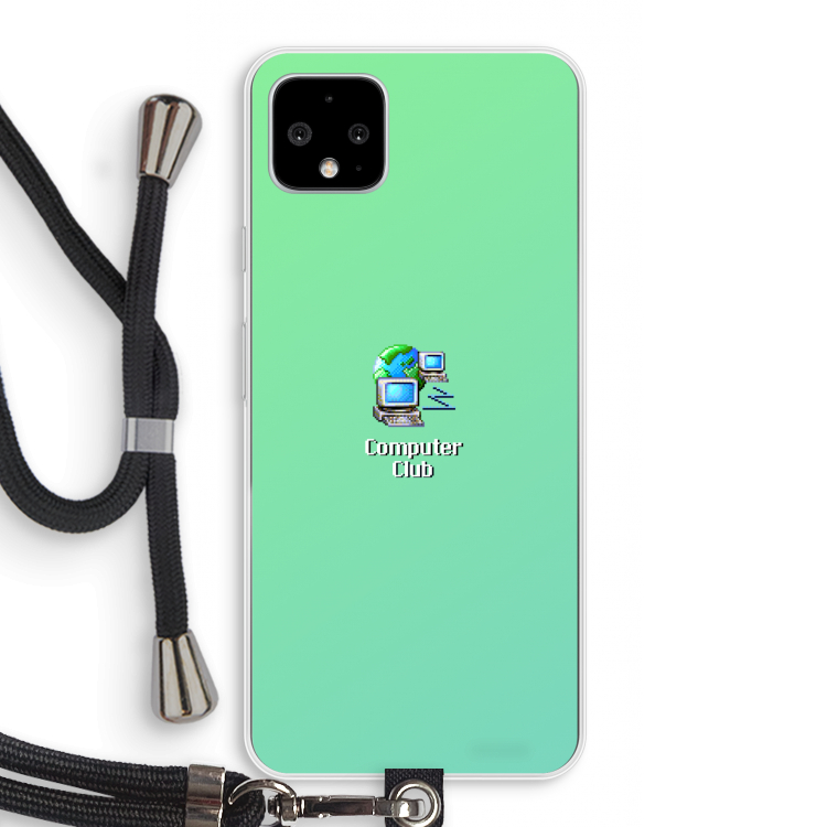Win98: Pixel 4 XL Transparant Hoesje met koord