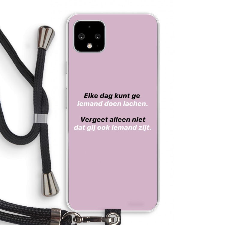 gij zijt ook iemand: Pixel 4 XL Transparant Hoesje met koord