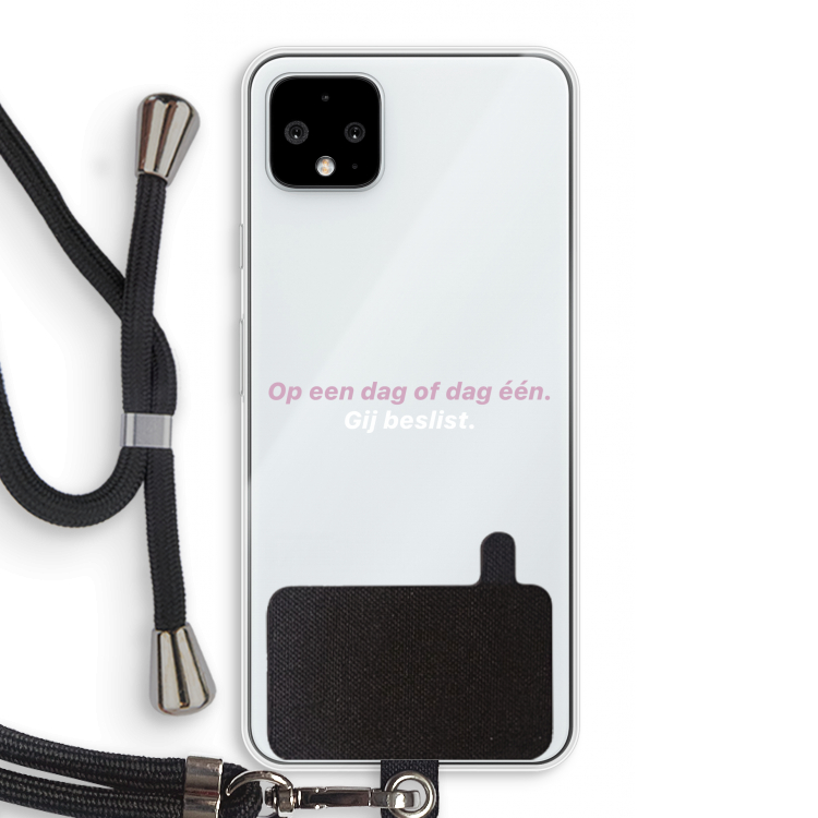 gij beslist: Pixel 4 XL Transparant Hoesje met koord