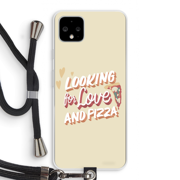 Pizza is the answer: Pixel 4 XL Transparant Hoesje met koord