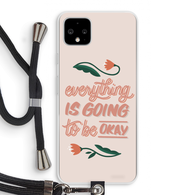 Optimistic flower girl: Pixel 4 XL Transparant Hoesje met koord