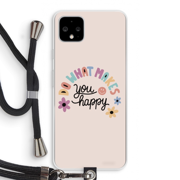 Happy days: Pixel 4 XL Transparant Hoesje met koord
