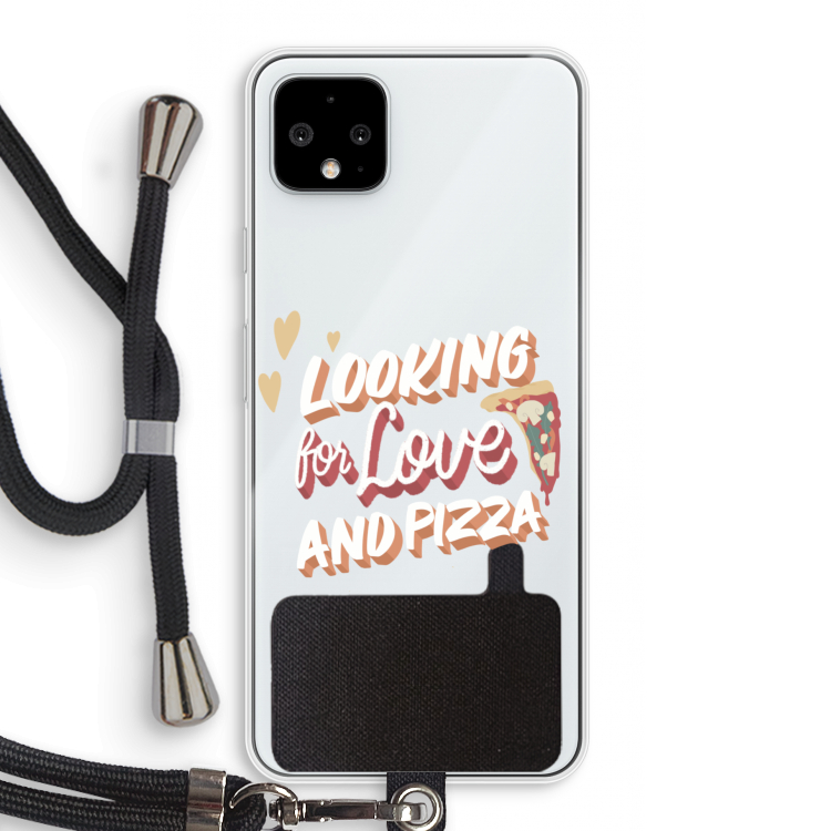 Pizza is the answer: Pixel 4 XL Transparant Hoesje met koord