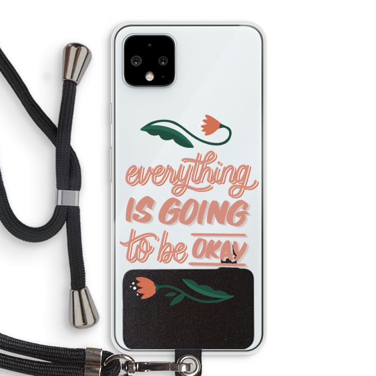 Optimistic flower girl: Pixel 4 XL Transparant Hoesje met koord