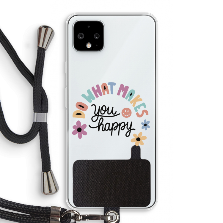 Happy days: Pixel 4 XL Transparant Hoesje met koord