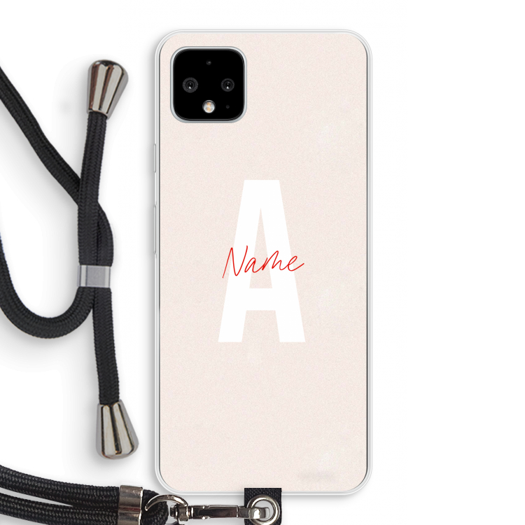 Strawberry Milkshake: Pixel 4 XL Transparant Hoesje met koord