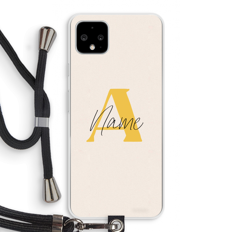Amber Script: Pixel 4 XL Transparant Hoesje met koord
