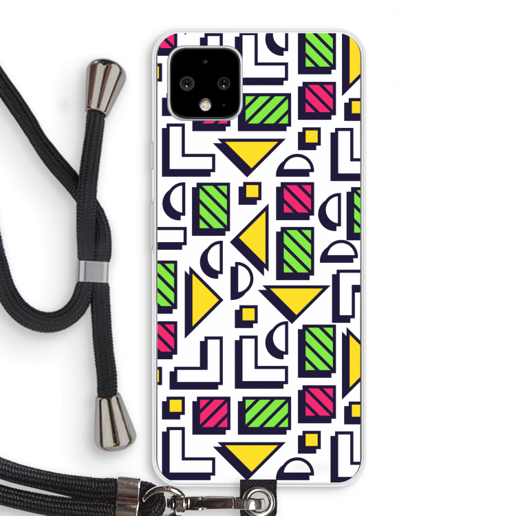 8-bit N°4: Pixel 4 XL Transparant Hoesje met koord