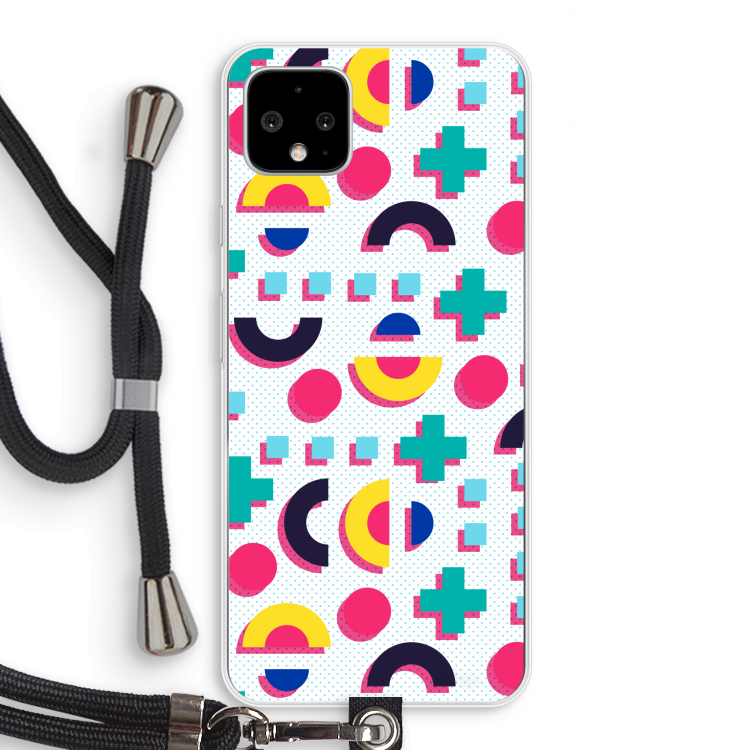 8-bit N°2: Pixel 4 XL Transparant Hoesje met koord