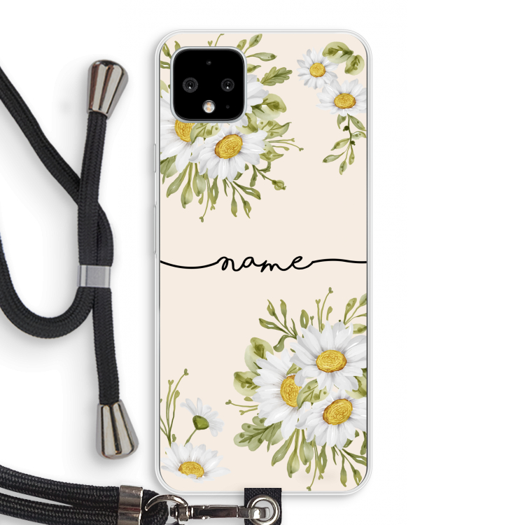 Daisies: Pixel 4 XL Transparant Hoesje met koord