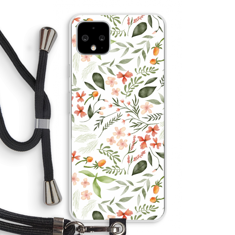 Sweet little flowers: Pixel 4 XL Transparant Hoesje met koord