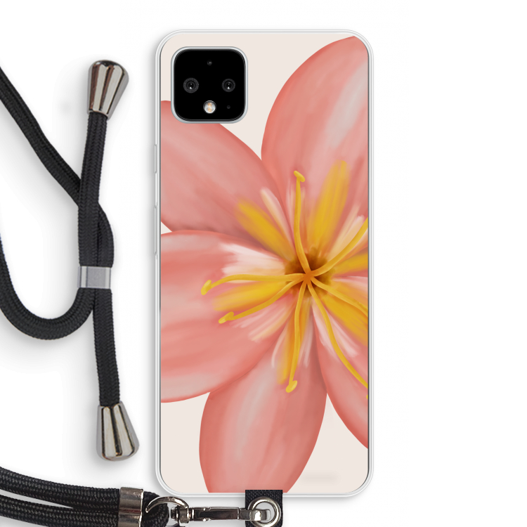 Pink Ellila Flower: Pixel 4 XL Transparant Hoesje met koord