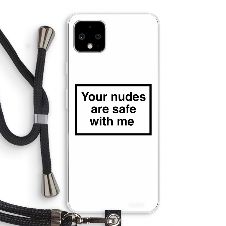 Safe with me: Pixel 4 XL Transparant Hoesje met koord