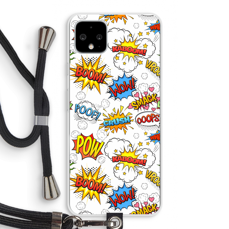 Pow Smack: Pixel 4 XL Transparant Hoesje met koord