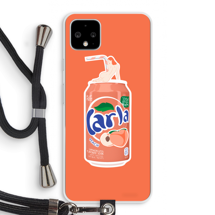 S(peach)less: Pixel 4 XL Transparant Hoesje met koord
