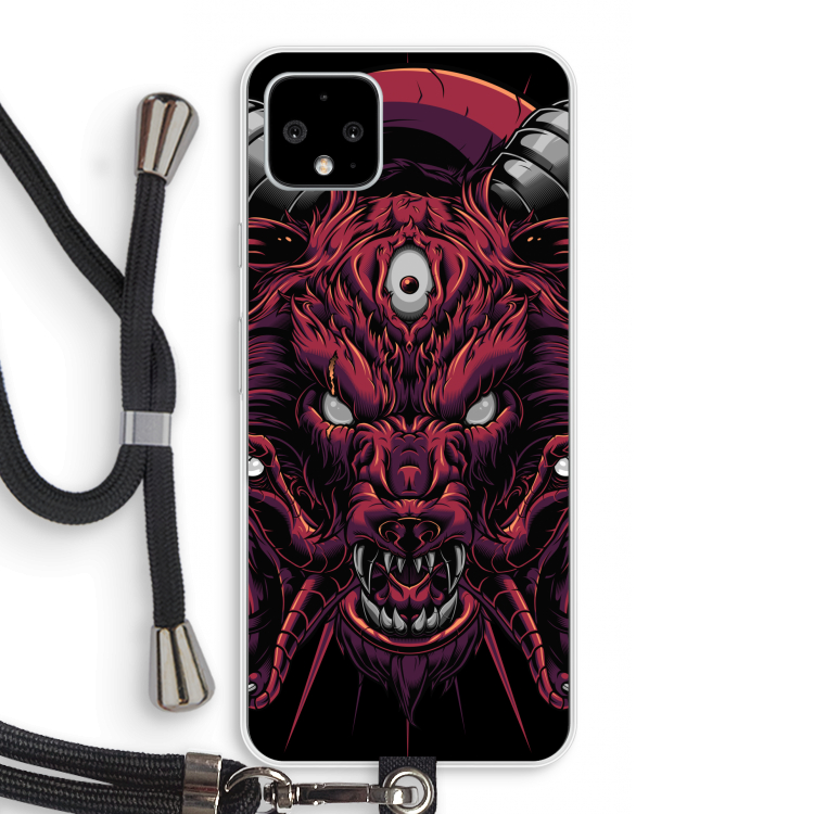 Hell Hound and Serpents: Pixel 4 XL Transparant Hoesje met koord