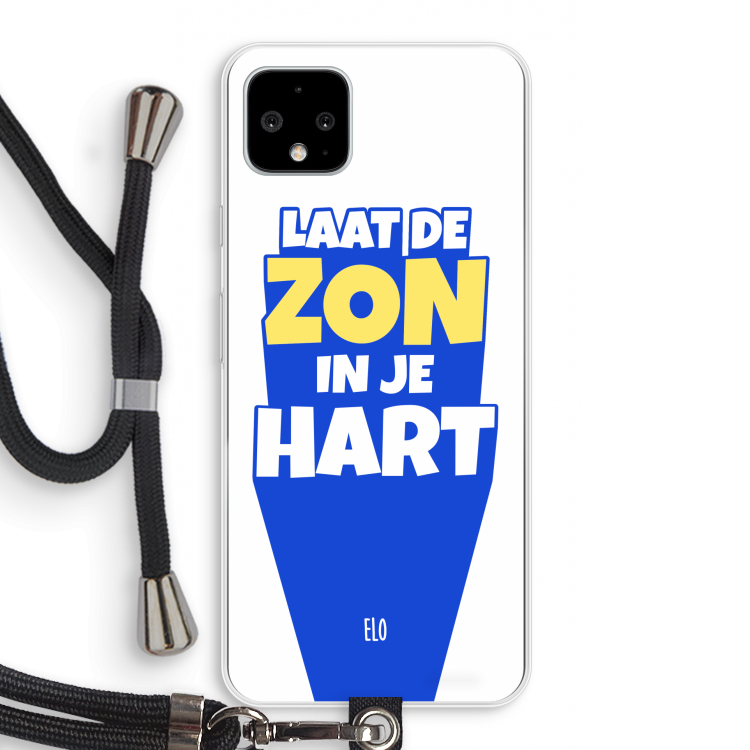 Laat de zon in je hart: Pixel 4 XL Transparant Hoesje met koord