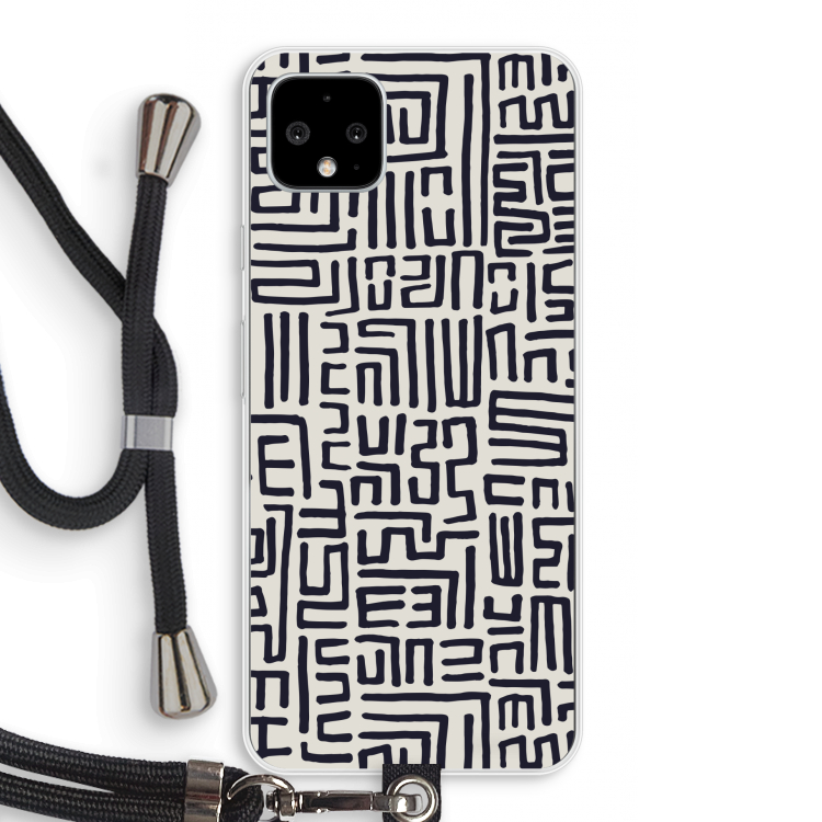 Moroccan Print: Pixel 4 XL Transparant Hoesje met koord
