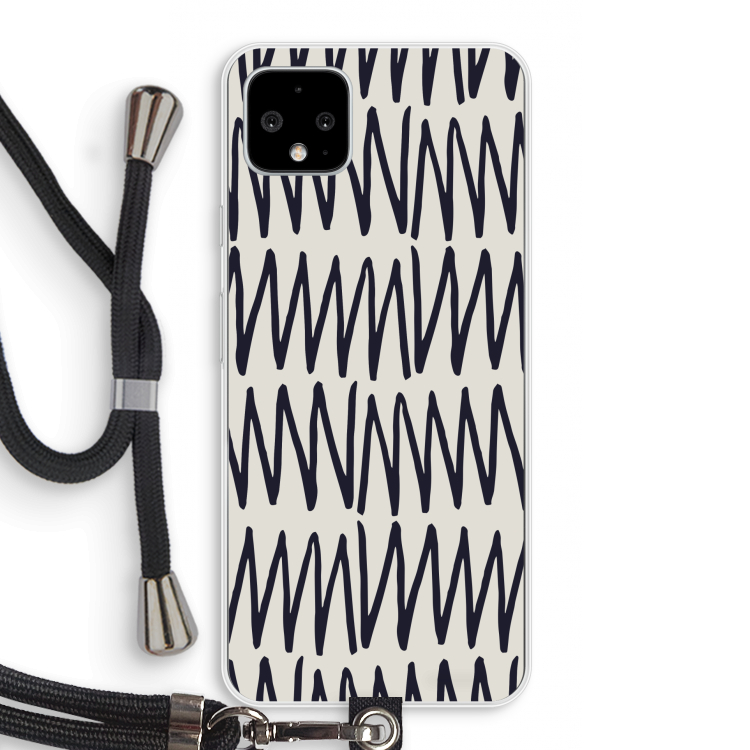 Marrakech Zigzag: Pixel 4 XL Transparant Hoesje met koord