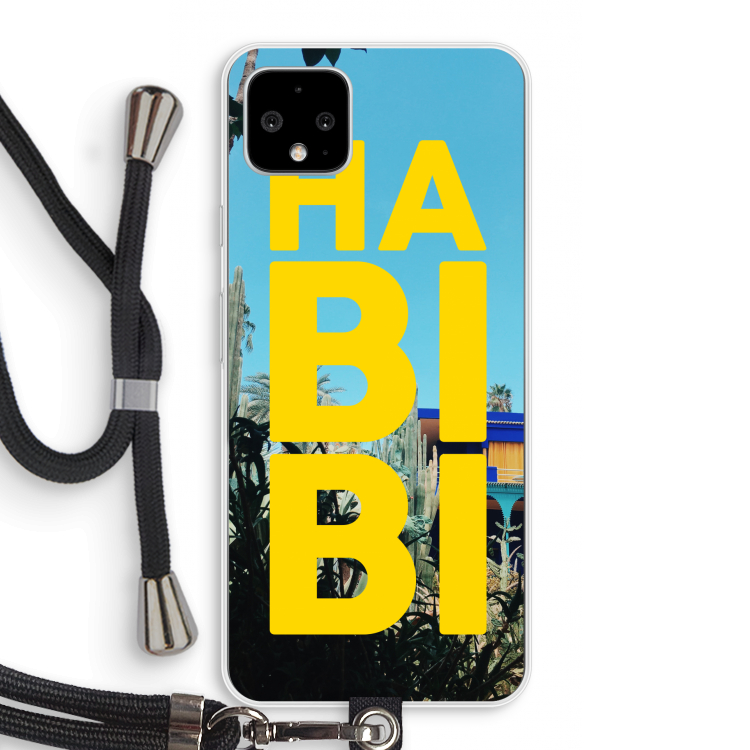 Habibi Majorelle : Pixel 4 XL Transparant Hoesje met koord