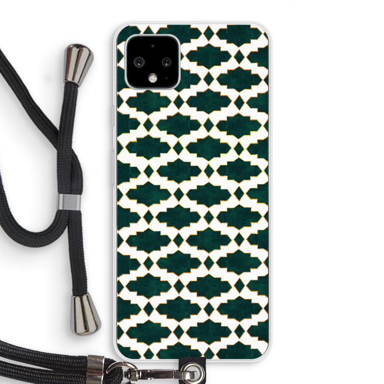 Moroccan tiles: Pixel 4 XL Transparant Hoesje met koord