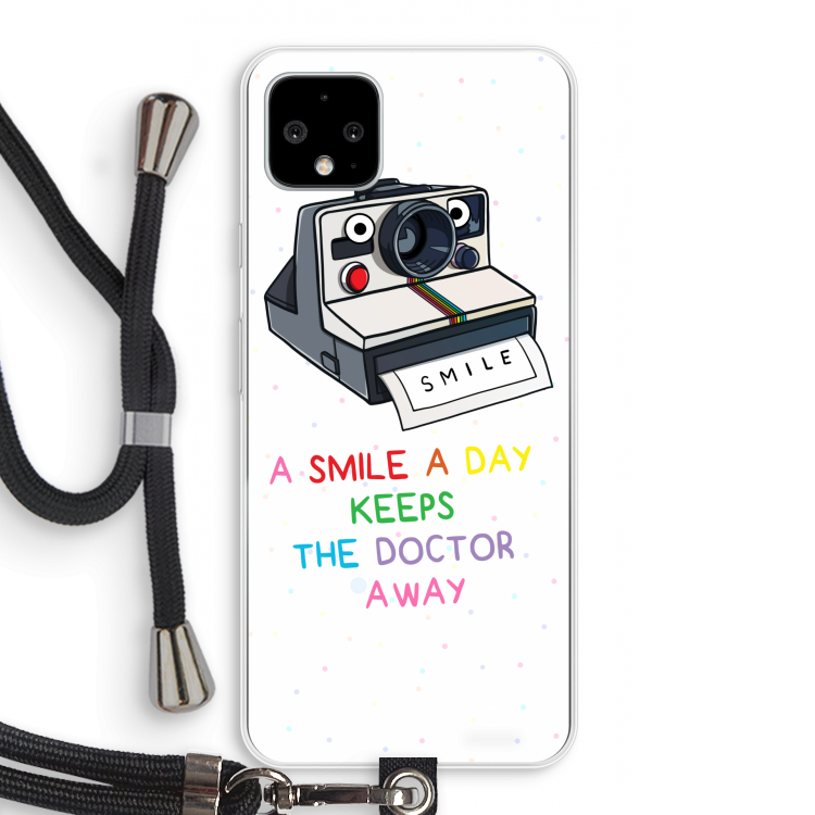 Smile: Pixel 4 XL Transparant Hoesje met koord