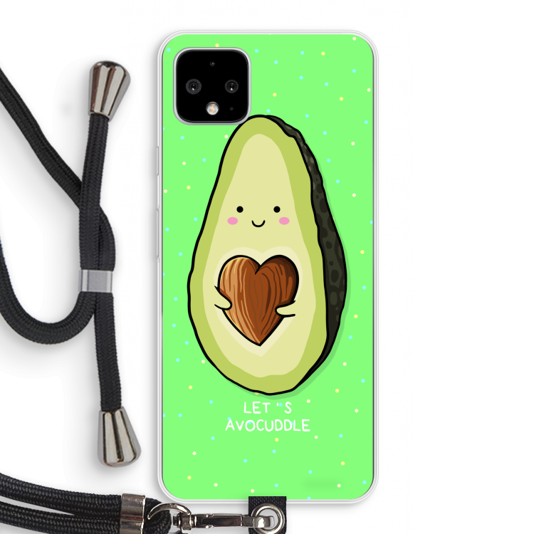 Avocuddle: Pixel 4 XL Transparant Hoesje met koord