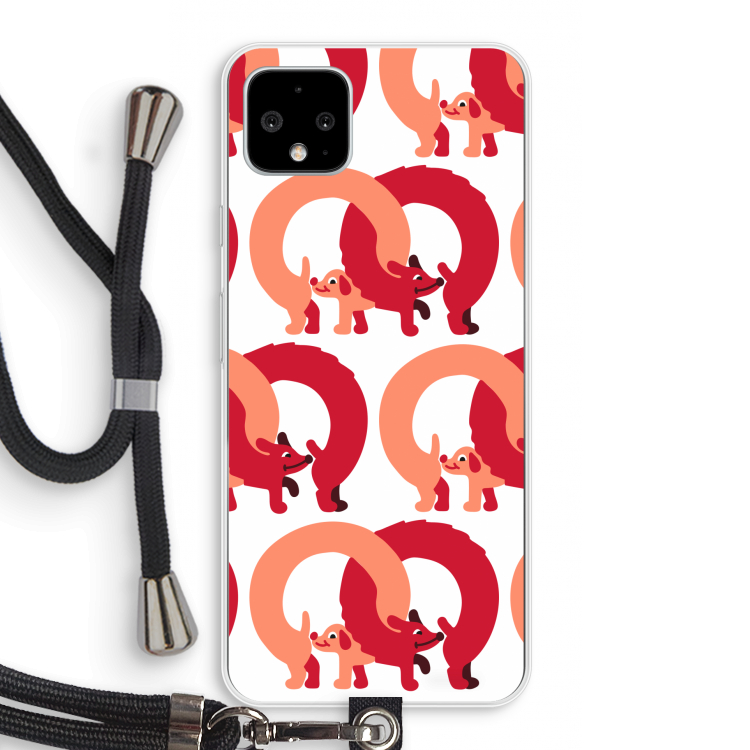 Dogs: Pixel 4 XL Transparant Hoesje met koord
