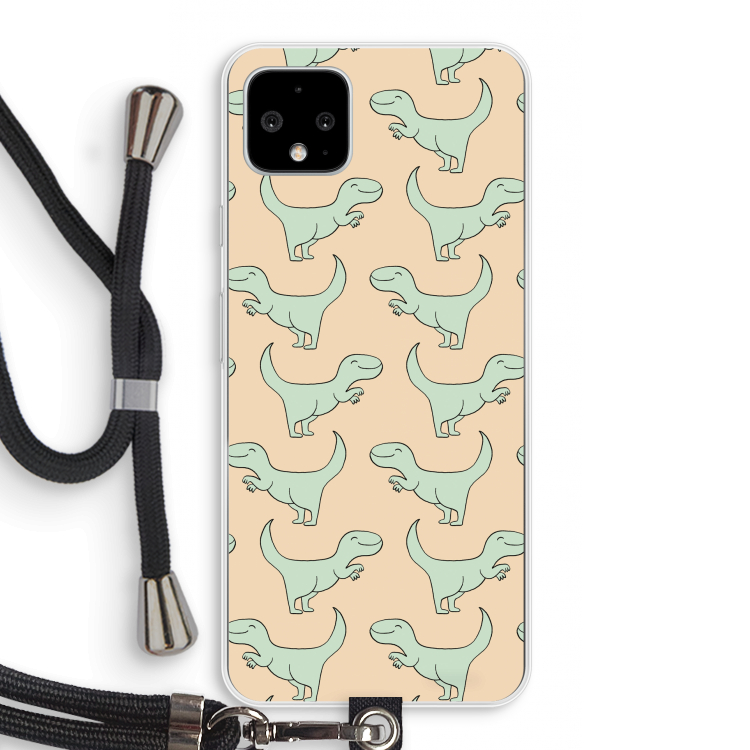 Dinos: Pixel 4 XL Transparant Hoesje met koord
