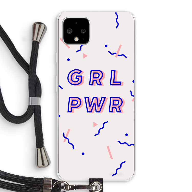 GRL PWR: Pixel 4 XL Transparant Hoesje met koord