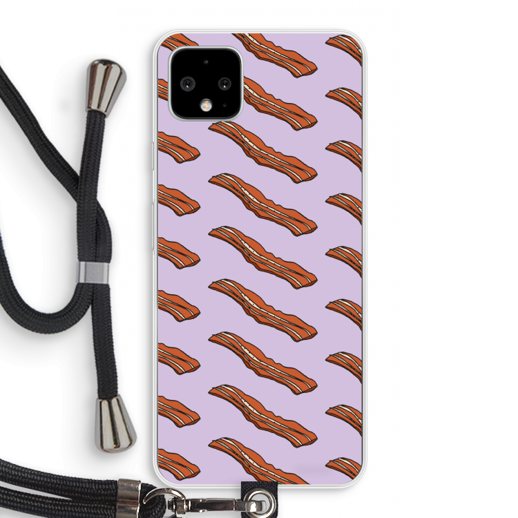Bacon to my eggs #2: Pixel 4 XL Transparant Hoesje met koord