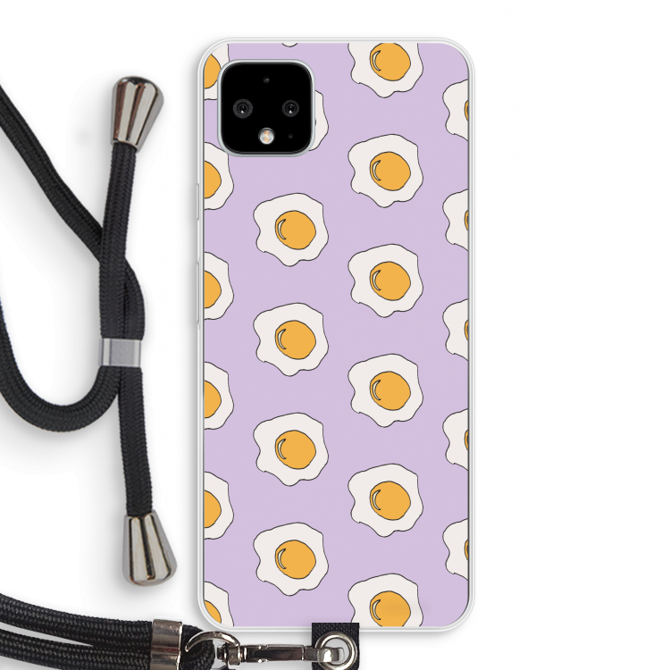 Bacon to my eggs #1: Pixel 4 XL Transparant Hoesje met koord