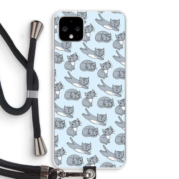 Poezen: Pixel 4 XL Transparant Hoesje met koord