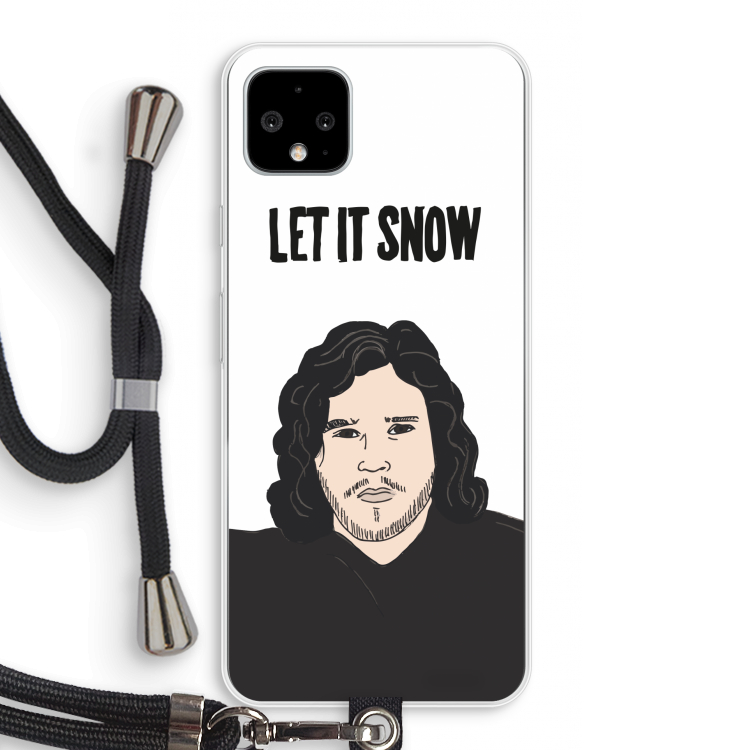 Let It Snow: Pixel 4 XL Transparant Hoesje met koord