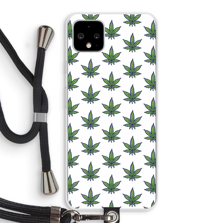 Weed: Pixel 4 XL Transparant Hoesje met koord