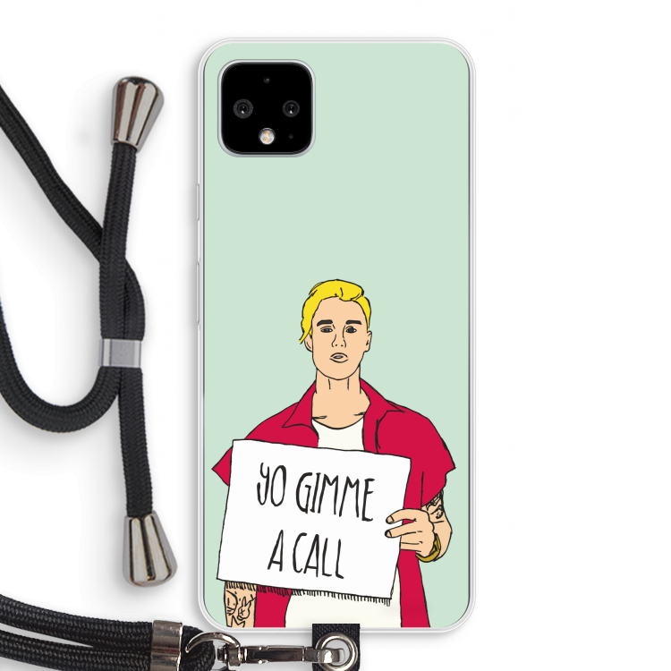 Gimme a call: Pixel 4 XL Transparant Hoesje met koord