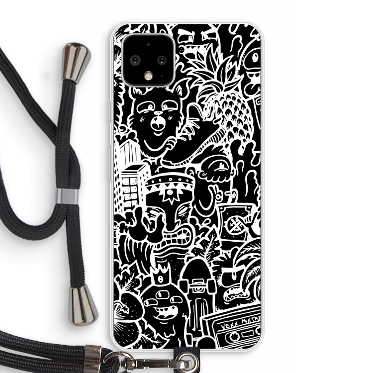 Vexx Black Mixtape: Pixel 4 XL Transparant Hoesje met koord