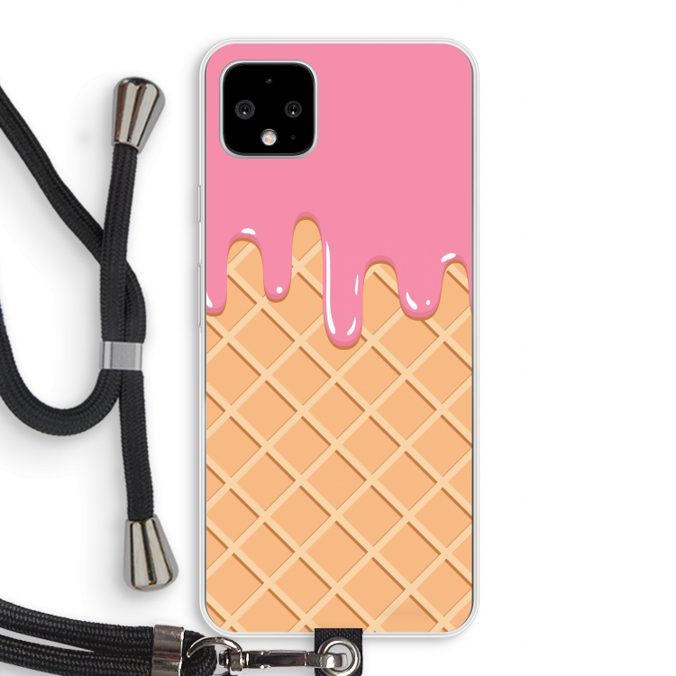 Ice cream: Pixel 4 XL Transparant Hoesje met koord