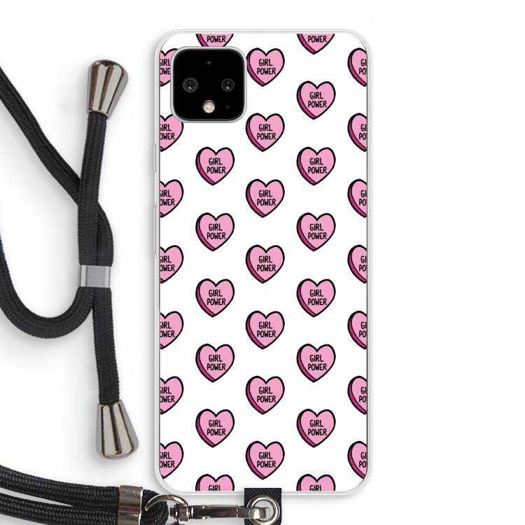 GIRL POWER: Pixel 4 XL Transparant Hoesje met koord