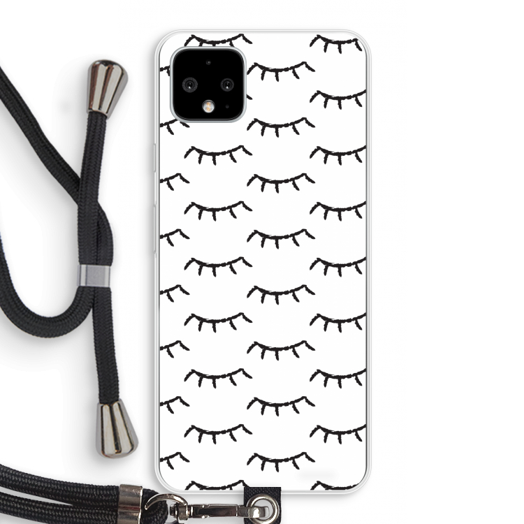 Wimpers: Pixel 4 XL Transparant Hoesje met koord
