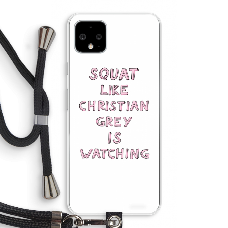 Christian Grey: Pixel 4 XL Transparant Hoesje met koord