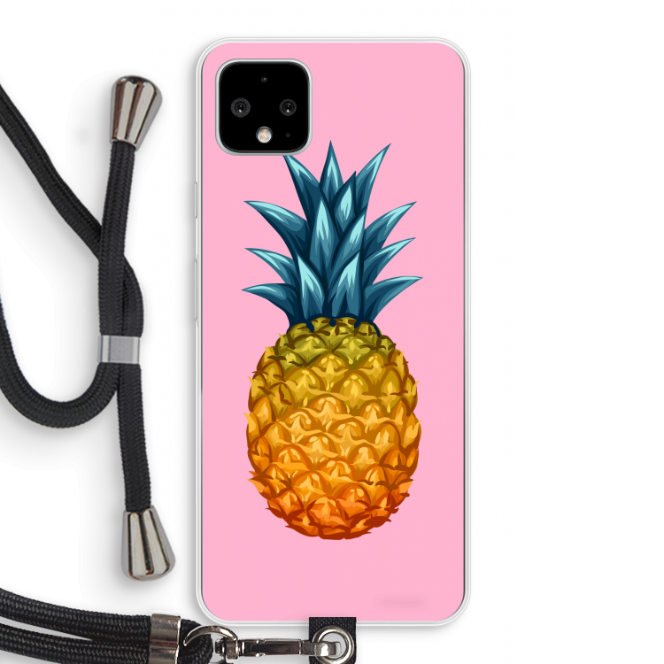 Grote ananas: Pixel 4 XL Transparant Hoesje met koord