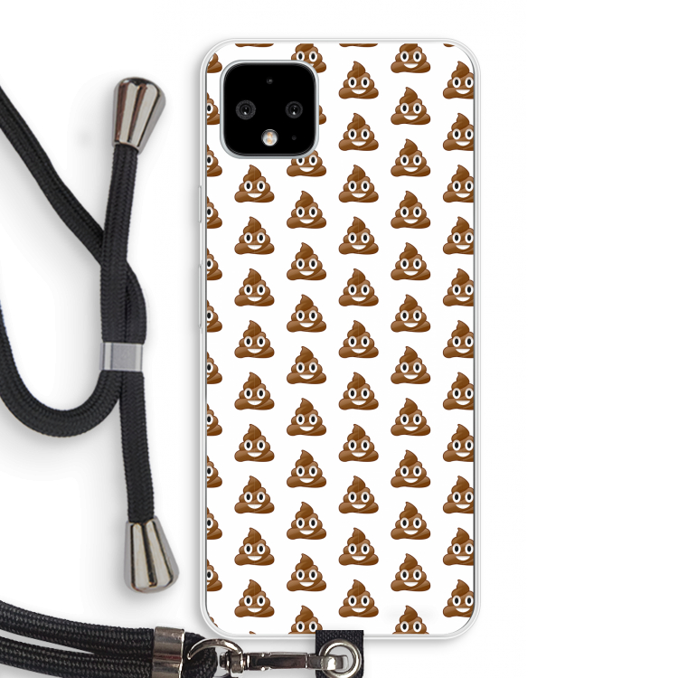 Poop emoji: Pixel 4 XL Transparant Hoesje met koord