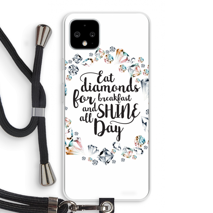 Diamonds: Pixel 4 XL Transparant Hoesje met koord