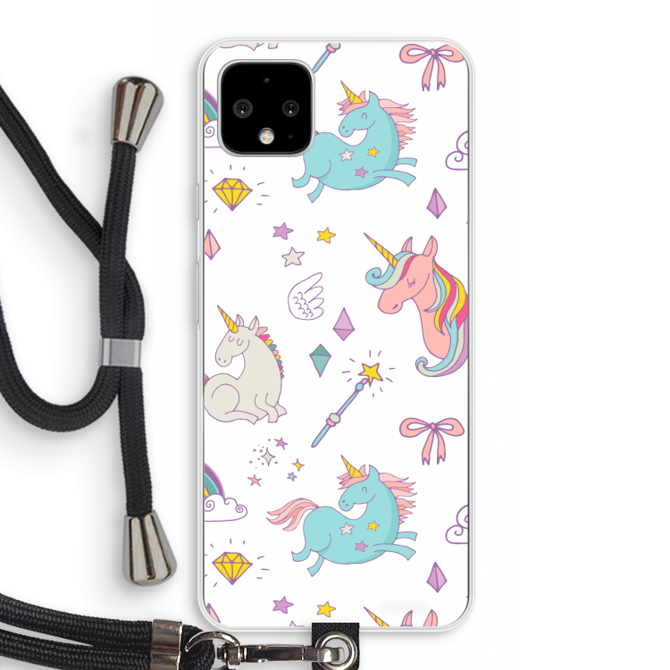 Fantasiewereld: Pixel 4 XL Transparant Hoesje met koord