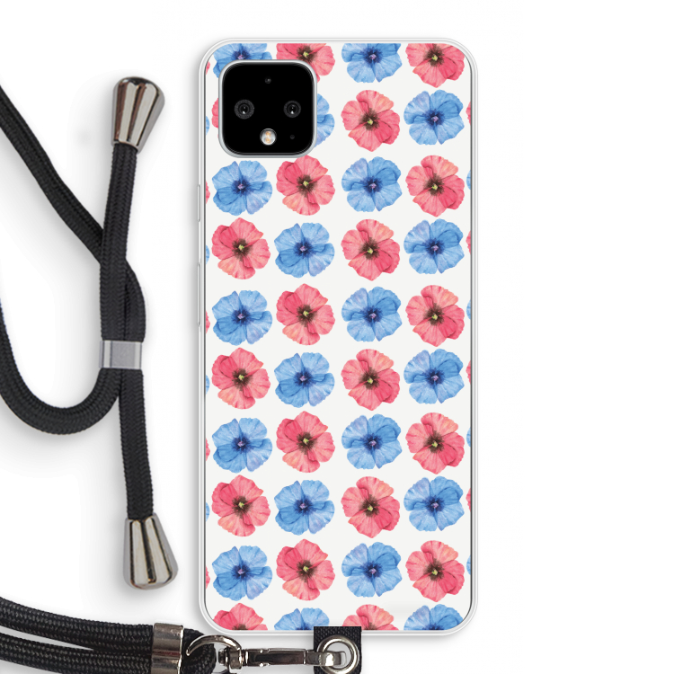 Klaproosjes: Pixel 4 XL Transparant Hoesje met koord